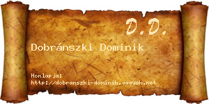 Dobránszki Dominik névjegykártya